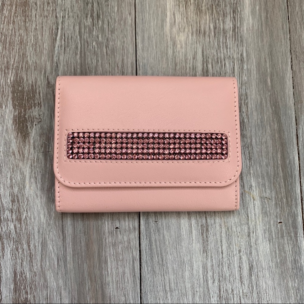 Swarovski Pink Rhinestone Leather Wallet